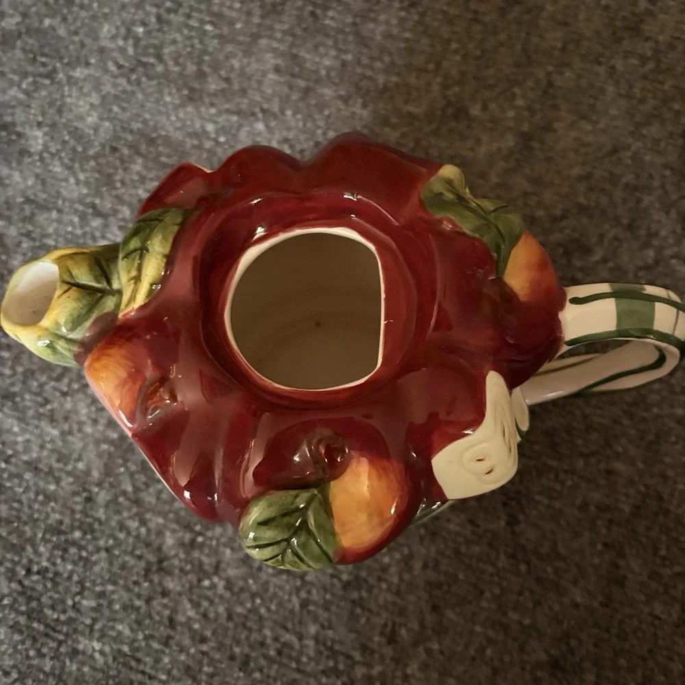VTG Youngs Apple 3D Figural Tea Set 4pc 1999 Creamer‎ Sugar Napkin Holder